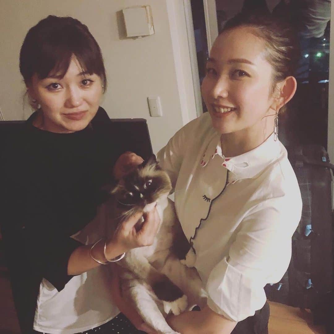中上真亜子さんのインスタグラム写真 - (中上真亜子Instagram)「たぶん初めて猫を抱きました😳 久しぶりにサラサさんちにお邪魔して、気付いたら8時間も居座ってました🤭あー楽しかったあ😂🙏 . そして今日はミブキと逆リンクした色味でした🤯」10月23日 18時41分 - maako_nakagami