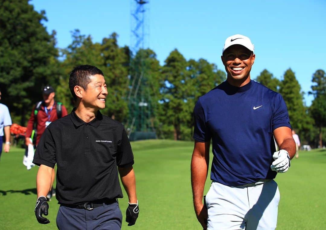 前澤友作さんのインスタグラム写真 - (前澤友作Instagram)「タイガーウッズ選手と孫さんとゴルフ回らせてもらった。。。夢のような時間でした。ゾゾチャンピオンシップは明日からいよいよ本戦です！ I played golf with Tiger Woods today in Japan. It was dream dream dream!!! ZOZO CHAMPIONSHIP will start tomorrow.  #tigerwoods #zozochampionship #前澤友作 @zozochamp」10月23日 19時32分 - yusaku2020
