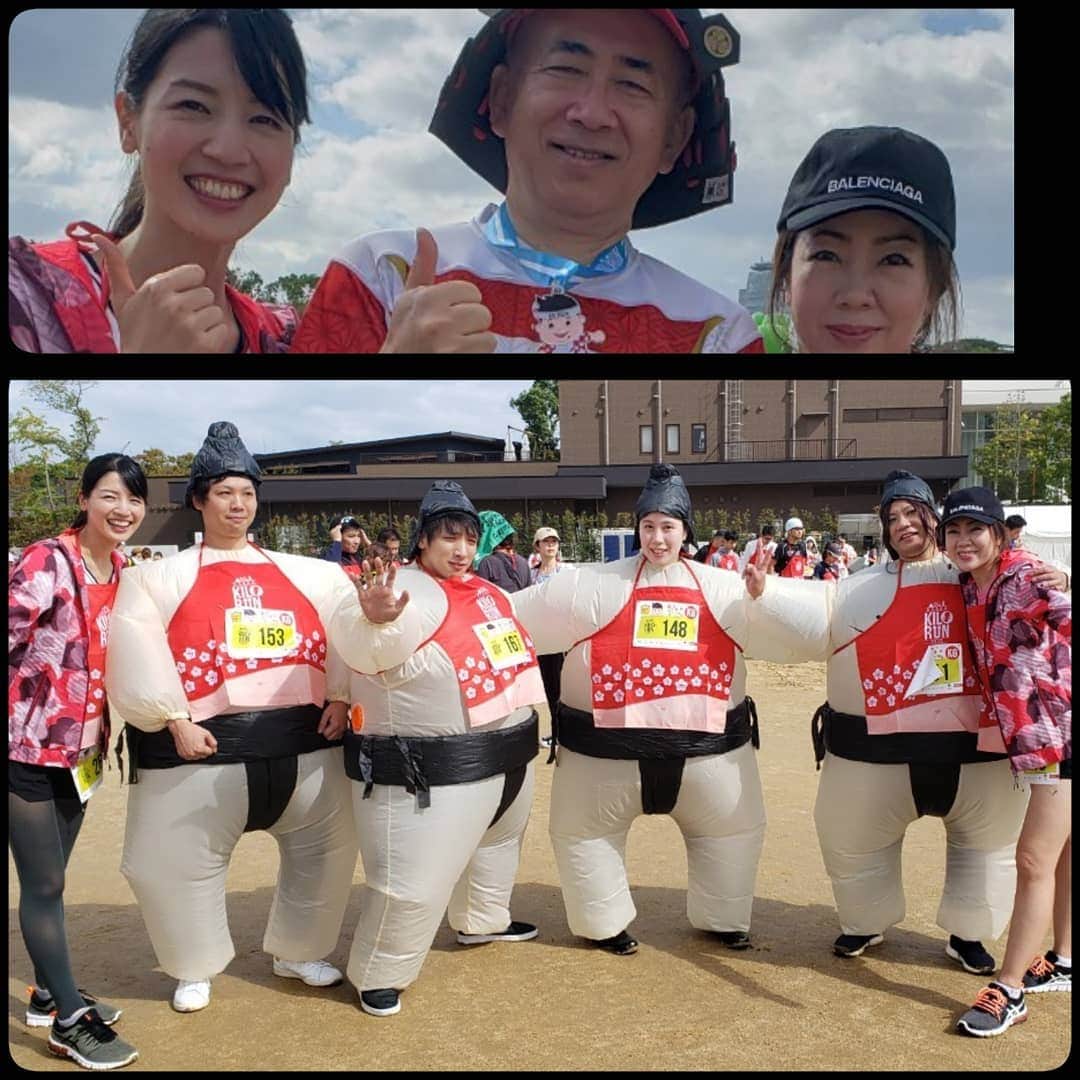 今堀恵理さんのインスタグラム写真 - (今堀恵理Instagram)「昨日は大阪城で『キロラン』@kilorunosaka 「走る・食べる・観光する」を一度に楽しむことができる、タイ発の国際的なランニングイベントです。  私が参加したのは『キログラムラン』体重を増やすのが目的の3キロのラン(笑) スタートからゴールするまでに一番体重が増えた方が優勝🏆 3キロのランの途中に用意された計８品を食べながら大阪城周辺の約3キロ歩きます。  食べたのは 寿司、プリン、たこ焼き、コロッケ、お好み焼き、から揚げ、焼きそば、タイのチキンライス  炭水化物と揚げ物(笑)　 参加者はキロランのエプロンとゼッケンをつけて歩きますが、そのエプロンが超キュート  大阪城を歩くのも良いよ💕楽しかったよ  私が着てるウェアもシューズも　@asics_japan 　のです。おしゃれだしシューズは軽くて足にフィットして履き心地が良いよ✨　この靴はヘビロテになりそう  #ASICS #アシックス #ASICSRunning #kilorunosaka #kilorunosaka2019 #キロラン大阪 #キロラン大阪2019 #osaka #大阪 #วิ่งกินเที่ยวเรื่องเดียวกัน」10月23日 19時44分 - eriimahori