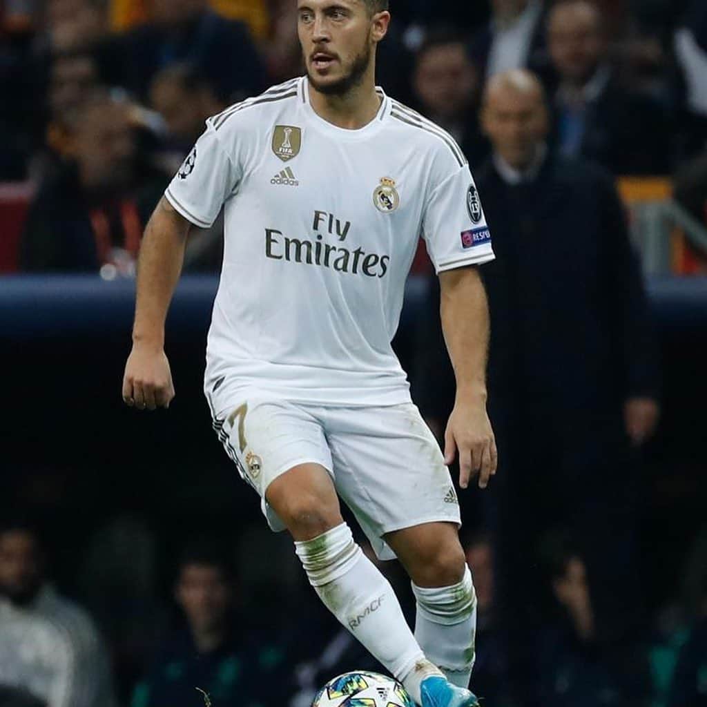 エデン・アザールのインスタグラム：「Hard night, 3 points, thank you everyone👏🏼 #HalaMadrid  Match pas facile mais on a les 3 points! Merci à tous 💪🏼」