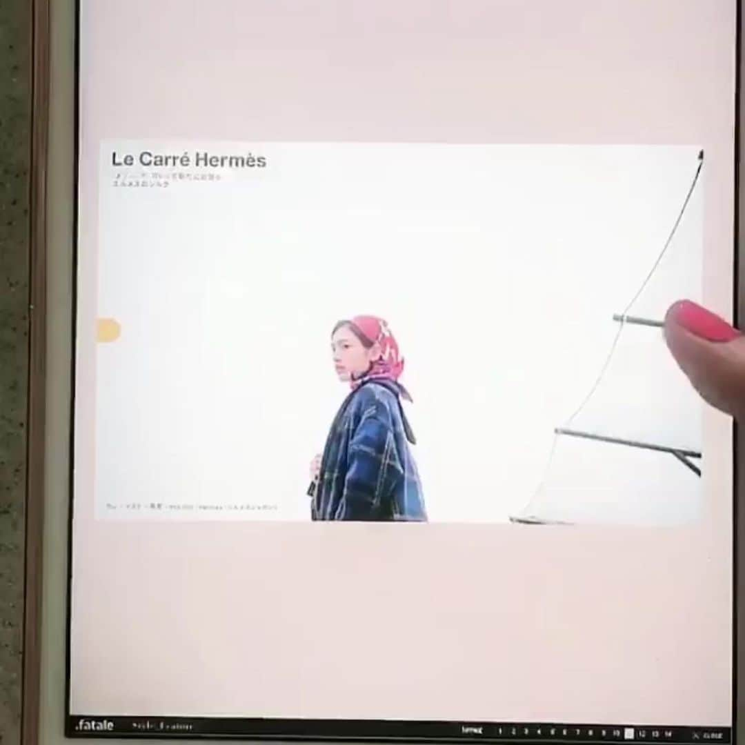 永瀬沙世さんのインスタグラム写真 - (永瀬沙世Instagram)「エルメス Carré ✖️fatale.  Eri Tachibana」9月30日 13時54分 - say0ngs