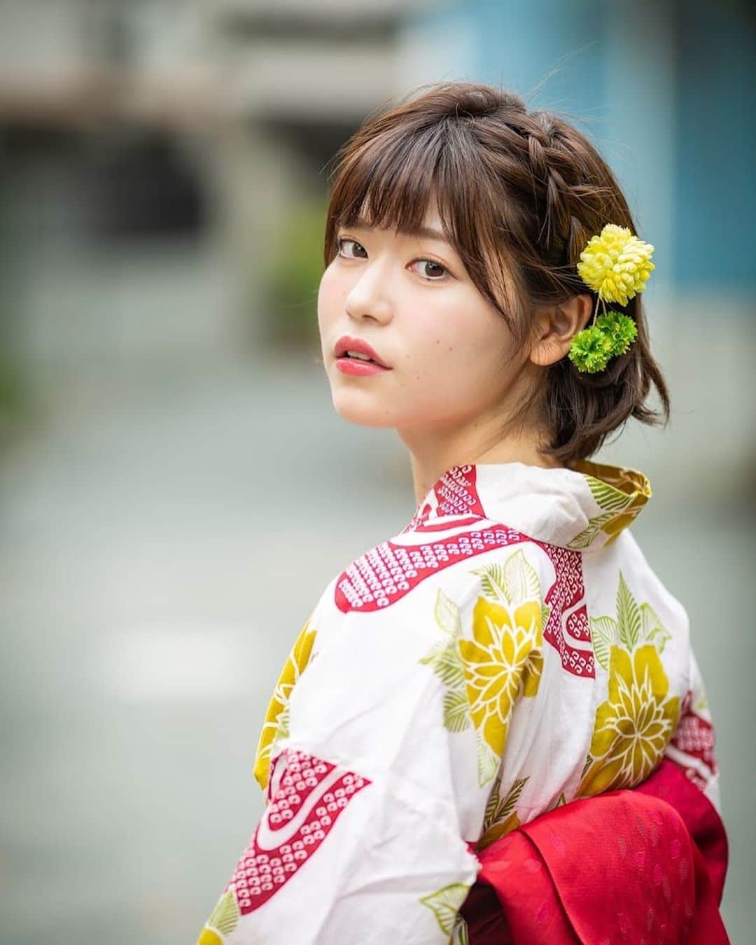 かれんのインスタグラム：「. Twitterに載せたのとはちょっと違うやつ この夏最後の浴衣です👘💕 . .」