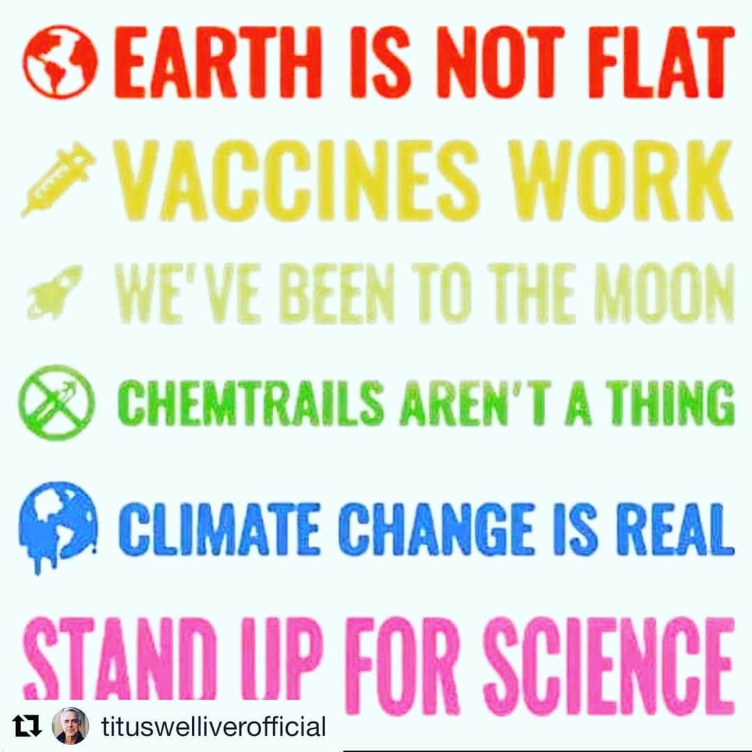 ジェリー・ライアンのインスタグラム：「AMEN. #oncemoreforthepeopleintheback  #Repost @tituswelliverofficial with @get_repost ・・・ Stand up for science, not stupidity...」