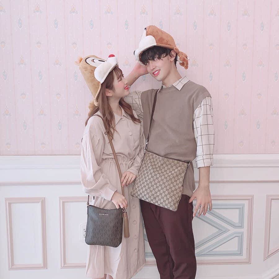 青木菜花さんのインスタグラム写真 青木菜花instagram 久しぶりのディズニーランド 何回一緒に行っても楽しいな 1日中ずっと笑ってた気がする ディズニーランド ディズニー ディズニーコーデ カップルディズニー チップとデール チップと