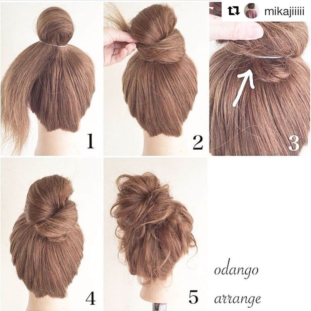 kingmetal23 ヘアアレンジさんのインスタグラム写真 - (kingmetal23 ヘアアレンジInstagram)「#Repost @mikajiiiii with @get_repost ・・・ ピンを使わないお団style𓅿 ポニーテールができる長さがあれば作れるのでオススメです(o^^o) 〈STEP〉  ①おだんごを作りたい位置に、ポニーし毛先を残してくくります。  ②根元に毛先をくるくるまきつけてゴムをかぶせるようにしてとめます。  完成 !!!そのままでも、少しずつほぐしてルース感をだしても可愛いです☆  #栄町通り#美容師 #美容院#神戸#美容室#ロカリ#兵庫#三宮#元町#トアウエスト#栄町#fashion#神戸美容室#アントテン#antten#ロカリヘア#life #日々のこと #日々#日々の暮らし#暮らし#暮らしを楽しむ#ロング#hair#スタイリング#ミディアム#ロング#おだんごヘア」10月1日 23時25分 - kingmetal23