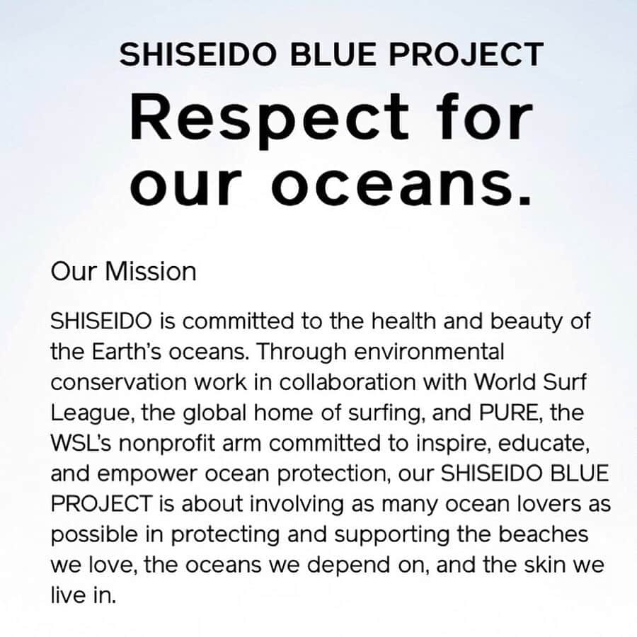 資生堂さんのインスタグラム写真 - (資生堂Instagram)「SHISEIDO BLUE PROJECT. Our first global initiative partnering with the World Surf League (@wsl), the global home of surfing; WSL PURE (@wslpure), the WSL’s nonprofit arm committed to inspire, educate, and empower ocean protection; and a variety of top professional surfers, including our project’s global ambassador @kanoaigarashi.  As a start, we are sponsoring the Quiksilver and Roxy Pro France Championship Tours, and will support dune planting and beach cleaning efforts organized by WSL and WSL PURE after each event. Stay tuned for more updates!  #ShiseidoBlue #shiseido #shiseidoambassador #shiseidopartner」10月2日 0時01分 - shiseido