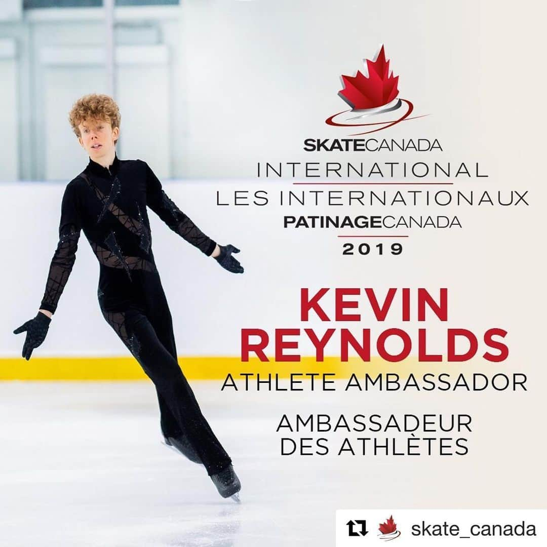 ケヴィン・レイノルズのインスタグラム：「Proud to be the Athlete Ambassador for #SCI19! See you in Kelowna! ・・・ #Repost @skate_canada ・・・ Kevin Reynolds will be the Athlete Ambassador for #SCI19! / Kevin Reynolds sera l’Ambassadeur des Athletes pour les #IPC19! #GPFigure #CreatingHistory #Créerlhistoire」