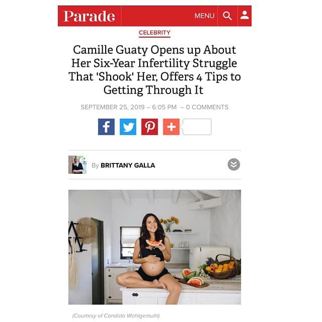 カミーユ・グアティさんのインスタグラム写真 - (カミーユ・グアティInstagram)「Thank you @parademagazine for allowing me the platform to share my story. . . . Struggling with infertility can be life altering.  Just know that you’re not alone. . . Go to my link in bio for full story. . . 📸 @candida  AD: @ellmoredesign  Hair: @sharissefine @drearellanohair  Makeup:  @denisedmakeup . #infertility #infertilitysucks #infertilityawareness #donoreggivf #donoregg #ivfjourney #ivfsupport」10月2日 1時29分 - camilleguaty