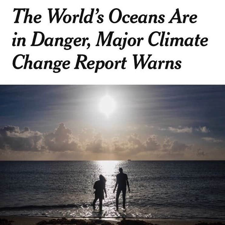 レオナルド・ディカプリオさんのインスタグラム写真 - (レオナルド・ディカプリオInstagram)「#Regram #RG @nytimes: Earth’s oceans are under severe strain from climate change, a major new U.N. report warns, threatening everything from the ability to harvest seafood to the well-being of hundreds of millions of people living along the coasts. Rising temperatures are contributing to a drop in fish populations in many regions. Oxygen levels in the ocean are declining while acidity levels are on the rise. And warmer ocean waters — when combined with rising sea levels — threaten to fuel ever more powerful tropical cyclones and floods. Tap the link in the @nytimes bio to read more. @scottymacphoto took this photo.」10月2日 20時13分 - leonardodicaprio