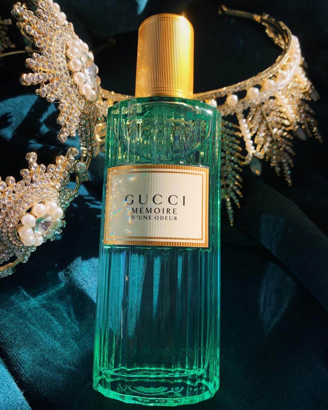 PELIのインスタグラム：「GUCCIの新作香水✨「グッチ メモワール デュヌ オドゥール」は型にとらわれない神秘的な香りをイメージしたそうで🍃中性的な青系の香りがする！✨🍃🌿🍃🌿🍃✨ Thank you 💕🎁　@gucci  #guccimémoire  #GucchiMemoire」