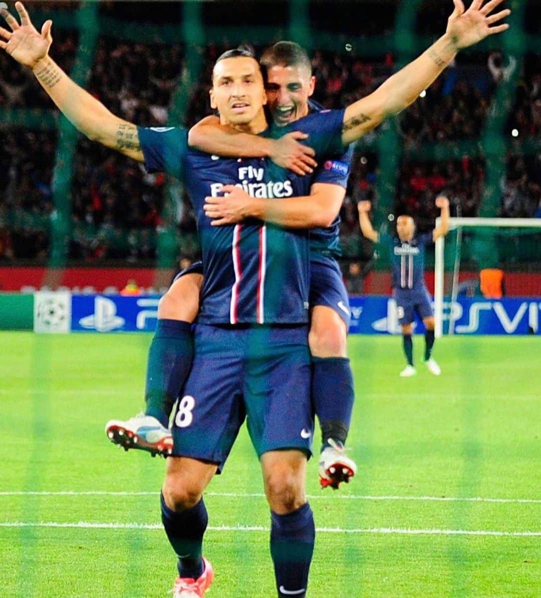 マルコ・ヴェッラッティのインスタグラム：「Tanti auguri @iamzlatanibrahimovic」