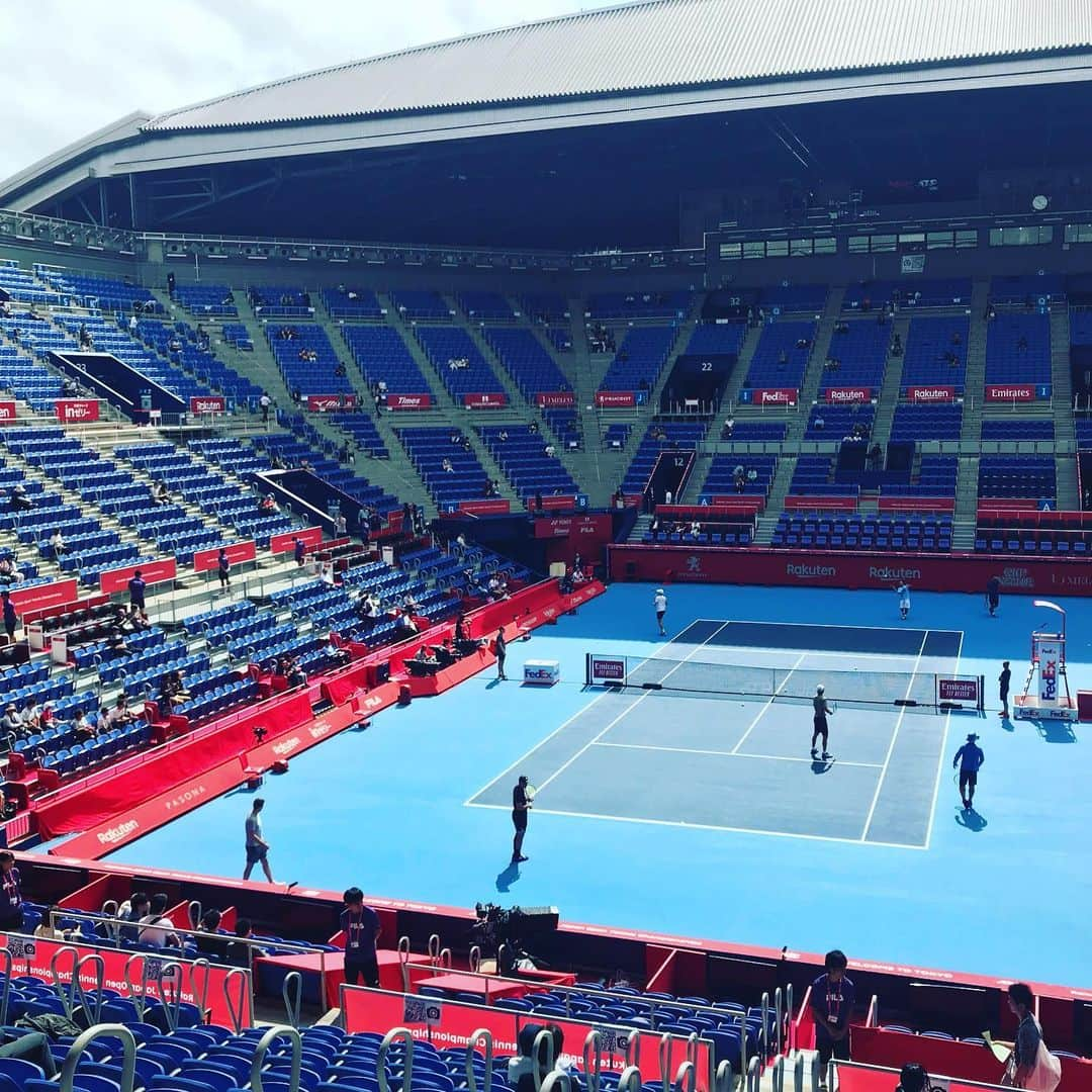 寺川綾さんのインスタグラム写真 - (寺川綾Instagram)「楽天オープン。 内山靖崇選手、ダニエル太郎選手。 #楽天オープン #テニス #ATP500 #有明コロシアム」10月4日 14時06分 - terakawaaya_official