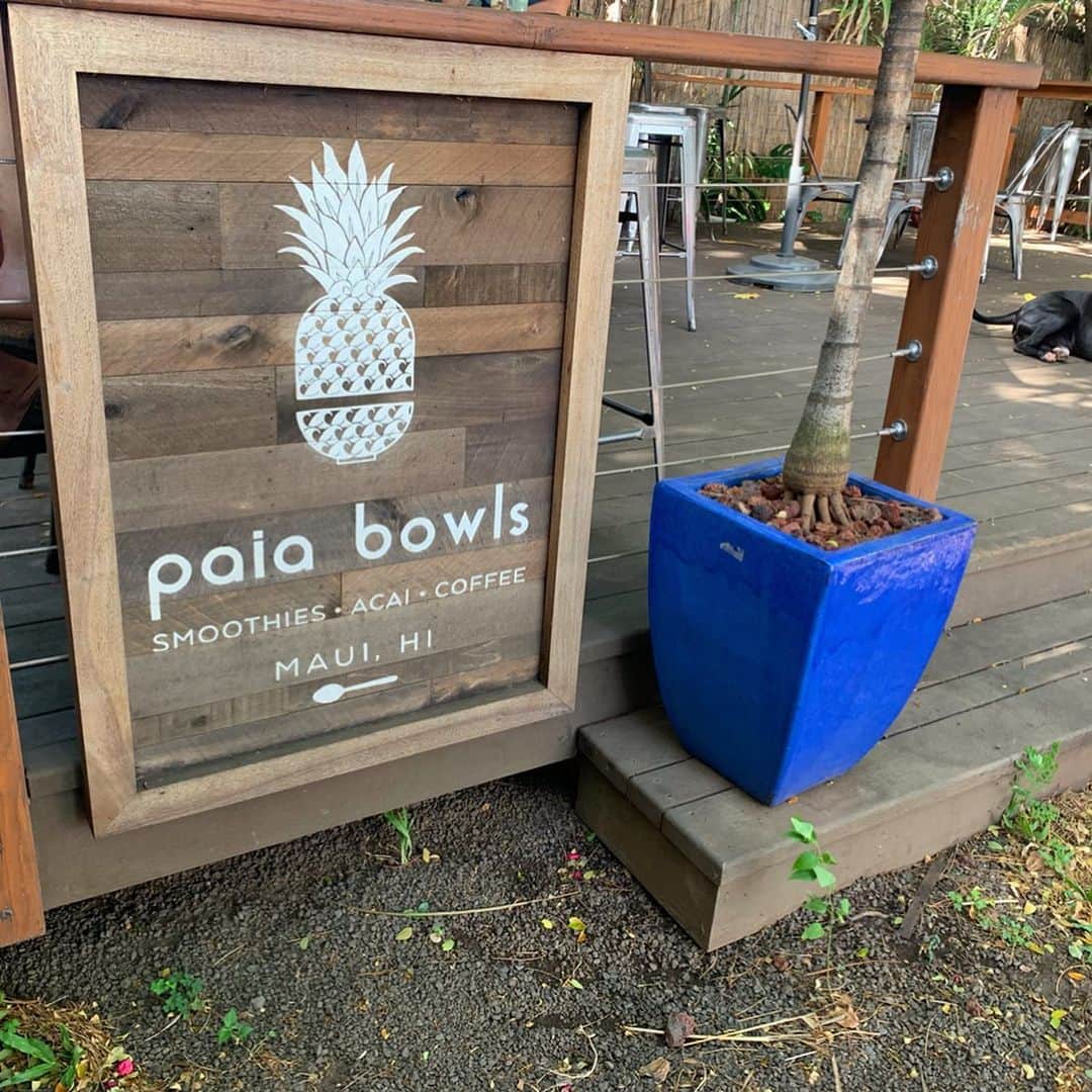 高松いくさんのインスタグラム写真 - (高松いくInstagram)「マウイ島Paiaにある 『PaiaBowls』 Instagramで見て絶対行きたい！っと思っていた 念願のブルーボール✨  5感で美味しかった！ 解放された店内を照らす 太陽の光と風、そのHawaiiらしいカラフルな色から、まず見た目で美味しいし、 受け取った瞬間から、 Hawaiiの良さをおすそわけしてもらった感じ🌺 Maui島らしいといえるのかな、 ホノルルよりも更にのんびりとした時間が流れ、 ローカル感が落ち着く。 もちろん味は、ブルーだからといって独特な味では無く、ナチュラルで、当たり前のように美味しい。  車が通る道から、奥まったところにお店があり、静かな木陰でくつろげる空間。 スムージーもいろいろメニューがあって気になるものばかり。 今度は何色のMauiを味わえるか楽しみ😋  #maui #paia #paiabowls #food #trip  #fruit #vitamincolor #hawaii #sea #sky #blue」10月4日 23時53分 - iku_takamatsu_trip_sup_yoga