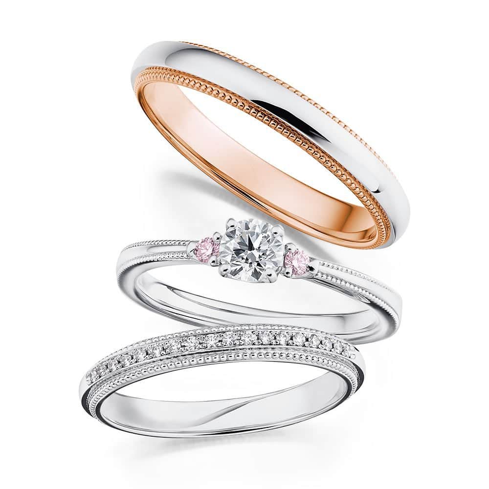 婚約・結婚指輪のI-PRIMO（アイプリモ）公式アカウントさんのインスタグラム写真 - (婚約・結婚指輪のI-PRIMO（アイプリモ）公式アカウントInstagram)「* 【互いへの愛を重ねて一層輝く気品のあるコーディネート】 ピンクの星と黄色の星から成る二重星『アルゲティ』。お互いに影響しあいながら色合いをかえていく姿を、おふたりのこれからの未来になぞらえています。双子の太陽神の名を持つマリッジリング『ヘリオス』。ミルグレインのデザインは、お互いを照らす太陽をイメージし華やかさをプラスします。  婚約指輪：アルゲティ #アイプリモ_アルゲティ 結婚指輪：ヘリオス #アイプリモ_ヘリオス * #iprimo #アイプリモ #婚約指輪 #結婚指輪 #ブライダルリング #エンゲージリング #マリッジリング #エタニティリング #プレ花嫁 #結婚準備 #婚約 #結婚 #令和婚 #2019冬婚 #2020春婚 #wedding #bridal #bridaljewelry #happywedding #rings #bridalring #marriagering #engagementring #diamond #日本中のプレ花嫁さんと繋がりたい #セットリング」10月4日 17時18分 - iprimo_official
