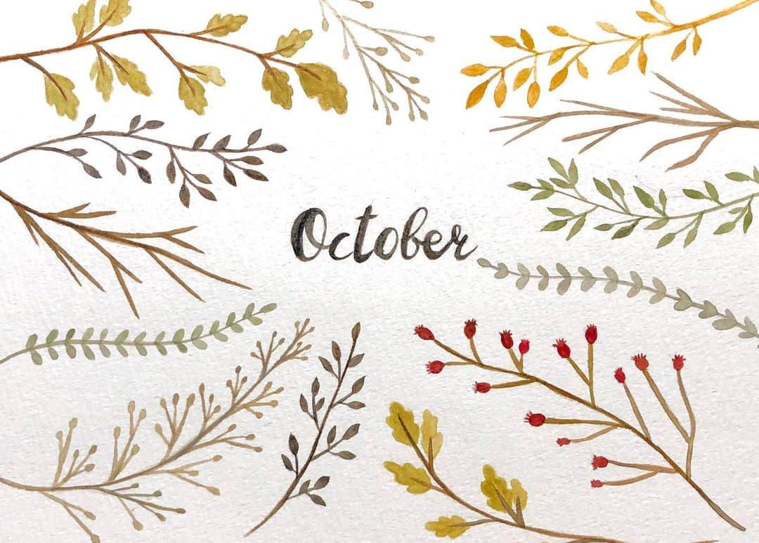 Apricots Artのインスタグラム：「October🍂 . Illusted by Yuri #apricotsart」