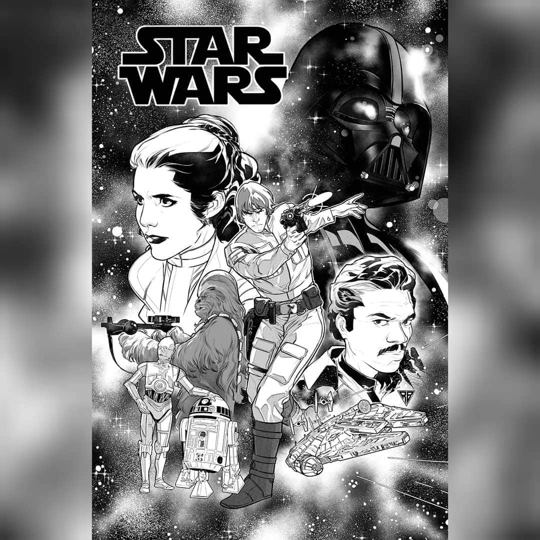 のインスタグラム：「STAR WARS 1. #StarWars #RBSilva #MARVEL #MarvelComics #LucasFilm #Disney」
