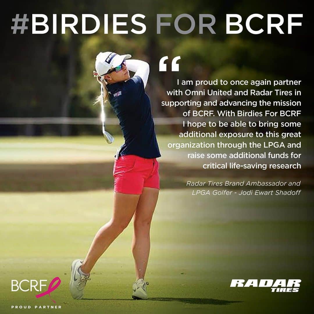 ジョディー・エワート・シャドフさんのインスタグラム写真 - (ジョディー・エワート・シャドフInstagram)「This October in every tournament round I will be donating $100 per birdie to @bcrfcure. Follow link in bio to get involved with #BreastCancerAwarenessMonth #BirdiesForBCRF @radartires @omni_united」10月5日 5時03分 - jodi_ewart