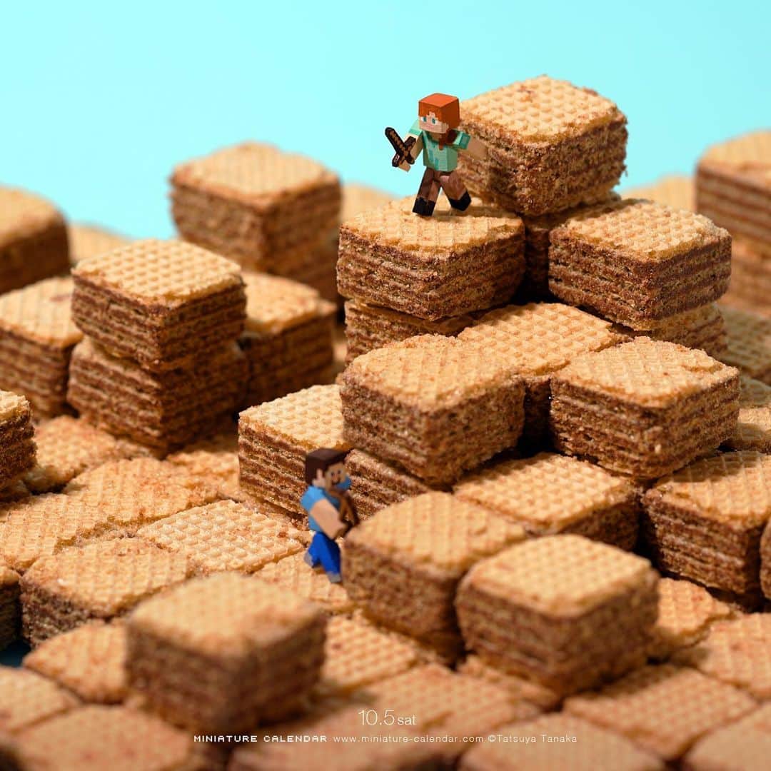 のインスタグラム：「. 10.5 sat “Stratum” . 地層がごちそう . #マインクラフト #ウエハース #あまいンクラフト #Minecraft #Wafer ─────────────── 《Exhibition info》 . 【MAG 2019 in Erfurt】 10/4 fri - 10/6 sun #MAG2019 #MAGerfurt . 【MINIATURE LIFE展 in 福岡】 Miniature Life Exhibition in Fukuoka 8/31 sat - 10/14 mon ※火曜日休館 #MiniatureLife展 #ミニチュアライフ展 . ─────────────── 《Next Exhibition info》 . 【MINIATURE LIFE展 in 金沢】 Miniature Life Exhibition in Kanazawa 10/18 fri - 11/4 mon .」