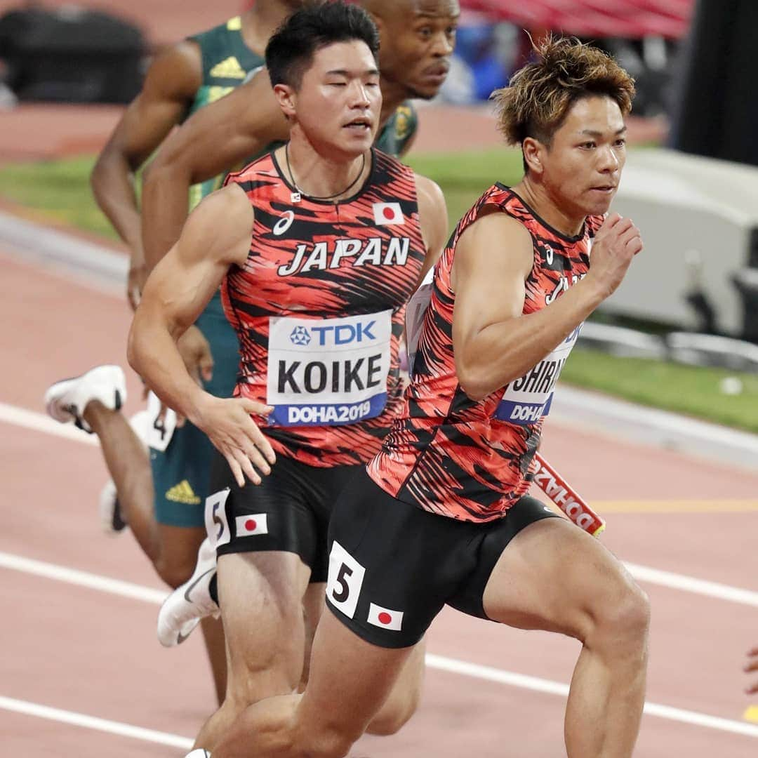 日本陸上競技連盟さんのインスタグラム写真 - (日本陸上競技連盟Instagram)「【ドーハ🇶🇦#世界陸上】  8日目🇯🇵結果  男子 #4×100mR 予選2組2着 37秒78 Q 決勝進出❗️ 1走 #小池祐貴（住友電工） 2走 #白石黄良々（セレスポ） 3走 #桐生祥秀（日本生命） 4走 #サニブラウンアブデルハキーム（フロリダ大学）  男子 #20km競歩 決勝 #山西利和（愛知製鋼）1時間26分34秒 🥇金メダル‼️東京五輪日本代表内定❗️ #池田向希（東洋大学）1時間29分02秒 6位入賞❗️ #高橋英輝（富士通）1時間30分04秒 10位  引き続き応援よろしくお願いします✨✨✨ 🤗選手への応援メッセージも募集中🤗 ✅https://www.jaaf.or.jp/news/article/13225/  ドーハ世界陸上特設サイト・リザルトはこちら ✅ https://jaaf.or.jp/wch/doha2019/  #世界陸上ここが注目 #サンライズレッド #JAAF #陸上  写真提供：フォート・キシモト」10月5日 11時23分 - jaaf_official