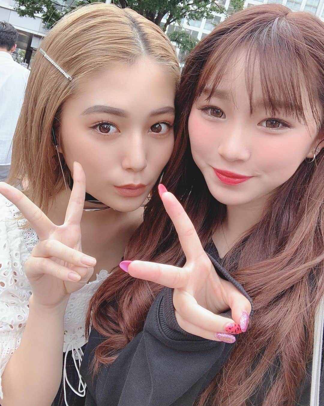平野夢来（ゆぴぴ）のインスタグラム：「昨日事務所の先輩のほのばびさんとご飯いてきました⸜❤︎⸝ 沢山お話聞いてもらえて良かったです🤤 本当にありがとうございました🥰」