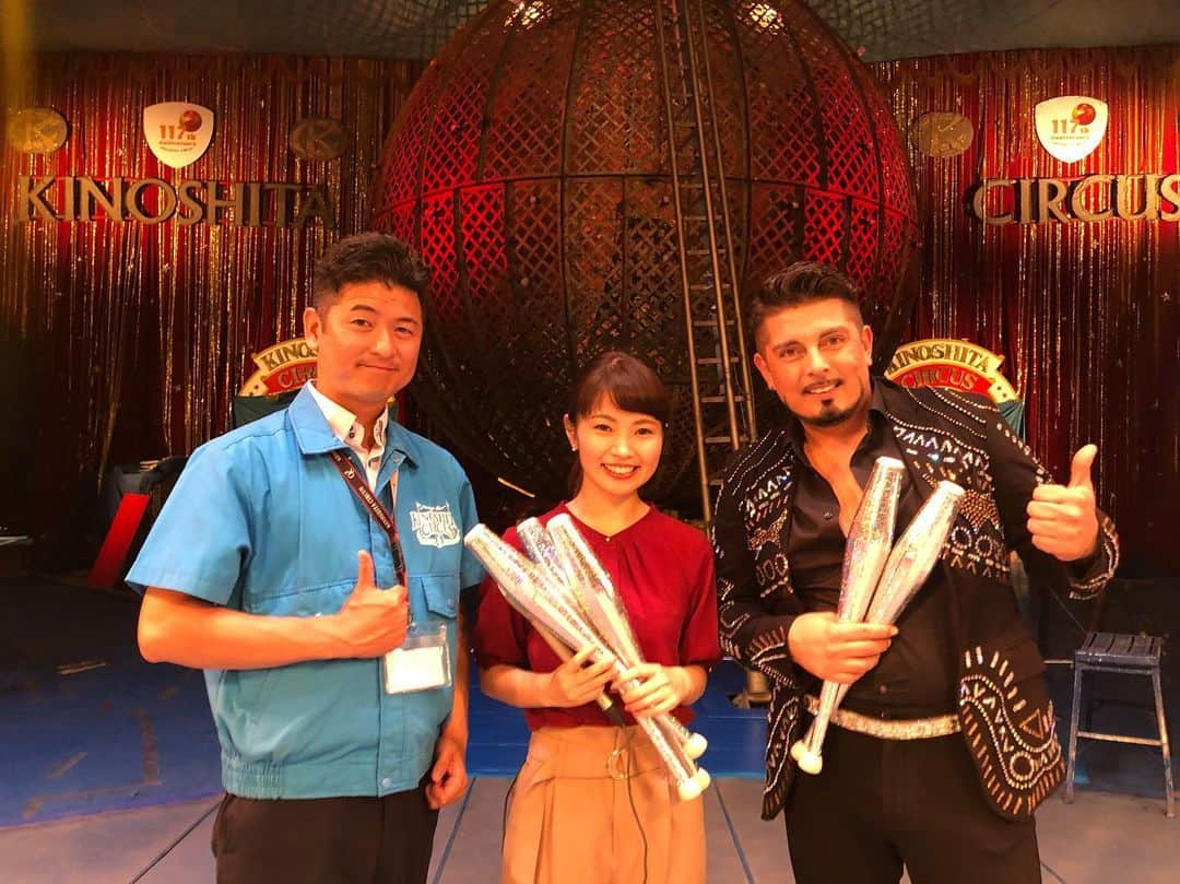 唐川美音さんのインスタグラム写真 - (唐川美音Instagram)「木下大サーカス高松公演🎪 きのうのTSCnews5では、 明日から香川県イオンモール高松特設会場で開幕する、 木下大サーカス高松公演の生中継を 担当させていただきました。  高松での公演は8年ぶり‼︎ 中継には、木下サーカスの木下龍太郎常務、 今年5月にデビューしたゾウさん2頭🐘🐘 そして、ジャグラーのブライアン・ドレスナーさんに 出演していただきました✨✨* * ゾウさんには私の頭の上に帽子をのせてもらい、 ブライアンさんにはジャグリングを披露してもらいました♪  生で見る技は迫力満点！！✨ 観客を心から楽しませようという熱意、 素晴らしいパフォーマンスに感動。 4分の生中継、心に残る最高の時間でした。 高松公演観に行きます♡  #木下大サーカス#高松公演 #スーパーミラクルイリュージョン #ゾウさん#ジャグラー #ブライアンドレスナーさん」10月5日 13時44分 - mio_karakawa