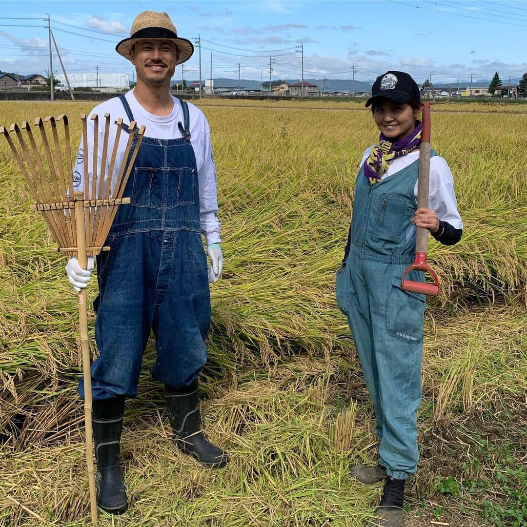 中村貴之さんのインスタグラム写真 - (中村貴之Instagram)「今日も稲キャリ🌾 昼休憩に新米のライスボール！きぇっ👉 義理姉さん @sachitanaka とファーマーズスタイルセッション📸 #新米 #高原の雫米 #中村農家 #浅間山」10月5日 15時30分 - taka_brew