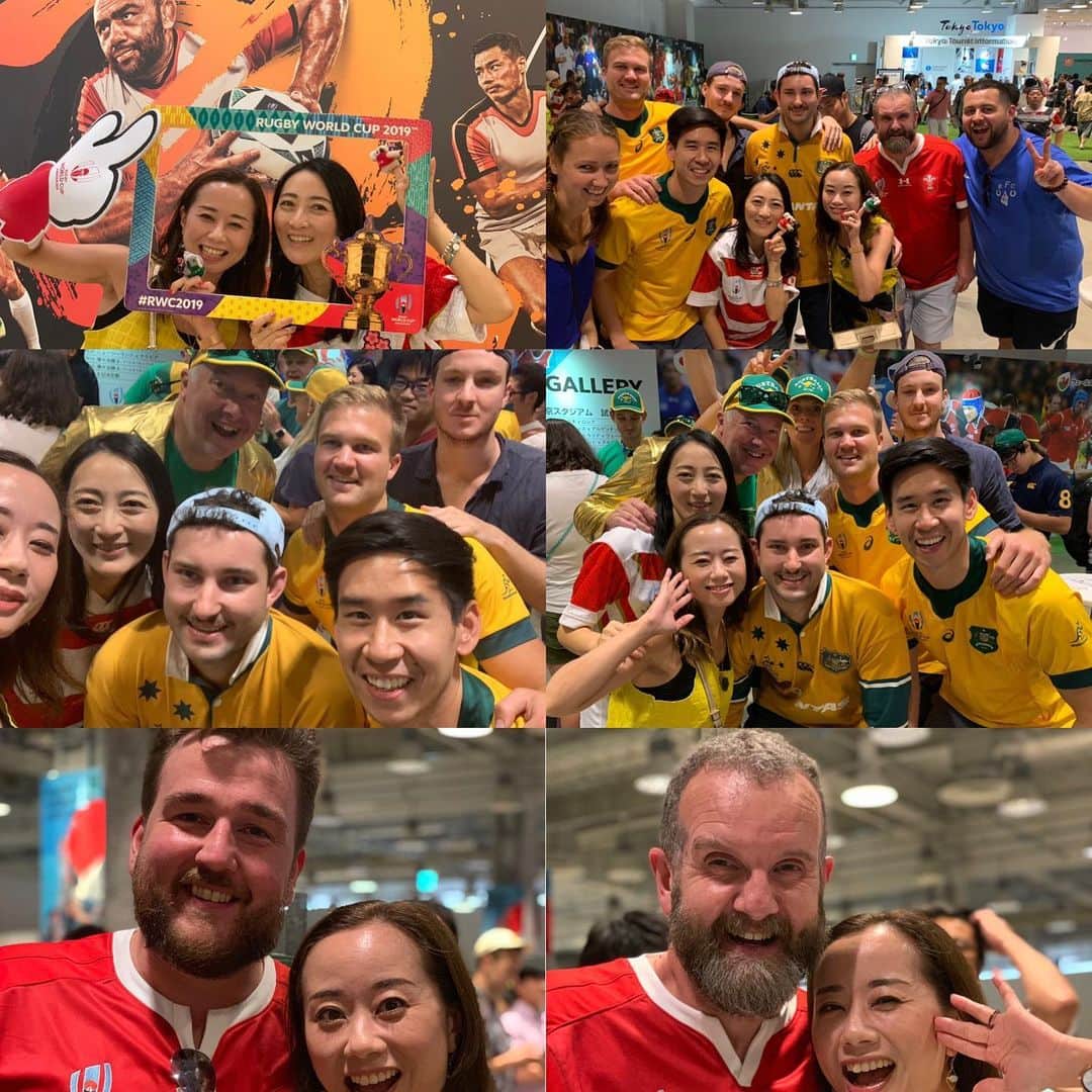のインスタグラム：「What an amazing encounter!! The Aussie friends and also Welshmen visiting Japan to enjoy rugby!!!! ##rugbyworldcup2019 #rugby #Tokyo #Australia #Wales #ラグビーワールドカップ2019」