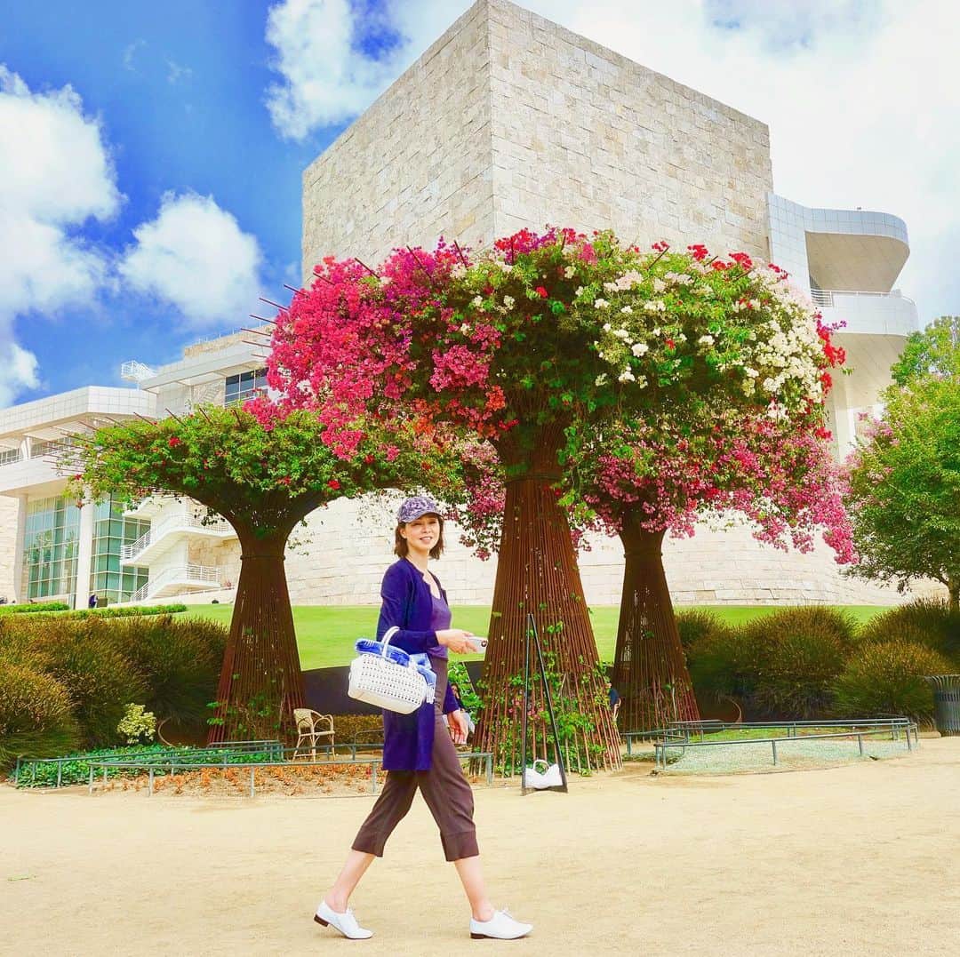 川原亜矢子のインスタグラム：「J. Paul Getty Museum ジャン・ポール・ゲティ・ミュージアム #santamonicamountains #losangels #california #jeanpaulgetty #view #movie #allthemoneyintheworld #walk #hanro #repetto #サンタモニカ山脈 #ロサンゼルス #カリフォルニア #ジャン・ポール・ゲティ #絶景 #映画 #ゲティ家の身代金 #散歩#ayakokawaha #川原亜矢子」