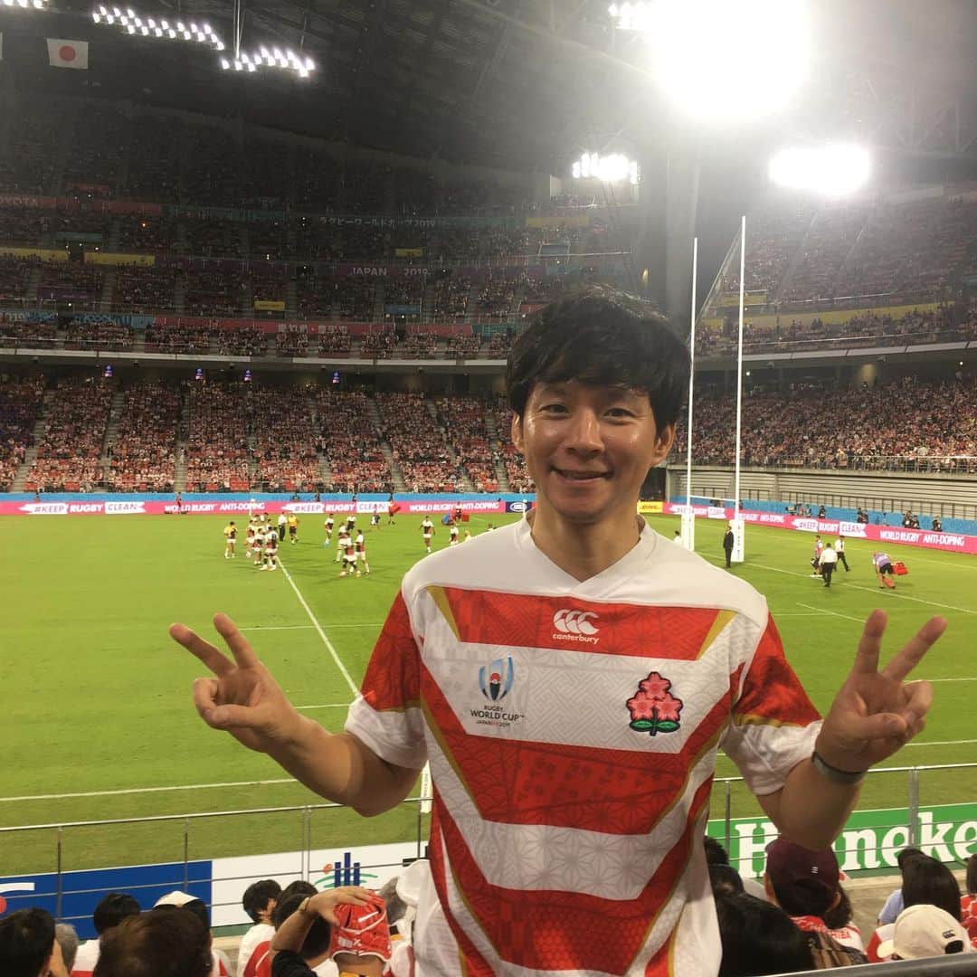 渡部建のインスタグラム：「のどちぎれそう… #ワールドカップラグビー2019 #サモア戦 #ボーナスポイントもゲット #ほんと強い」