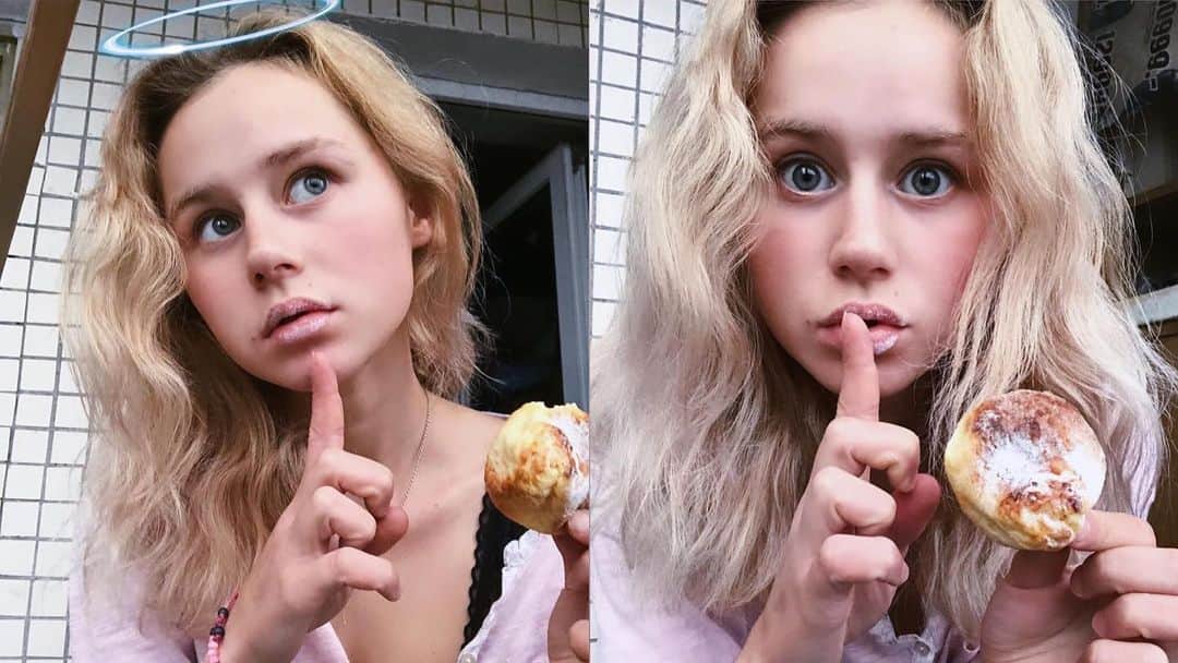 セラフィマ・サハノヴィッチのインスタグラム：「😇🤫💙 #SerafimaSakhanovich #СерафимаСаханович」