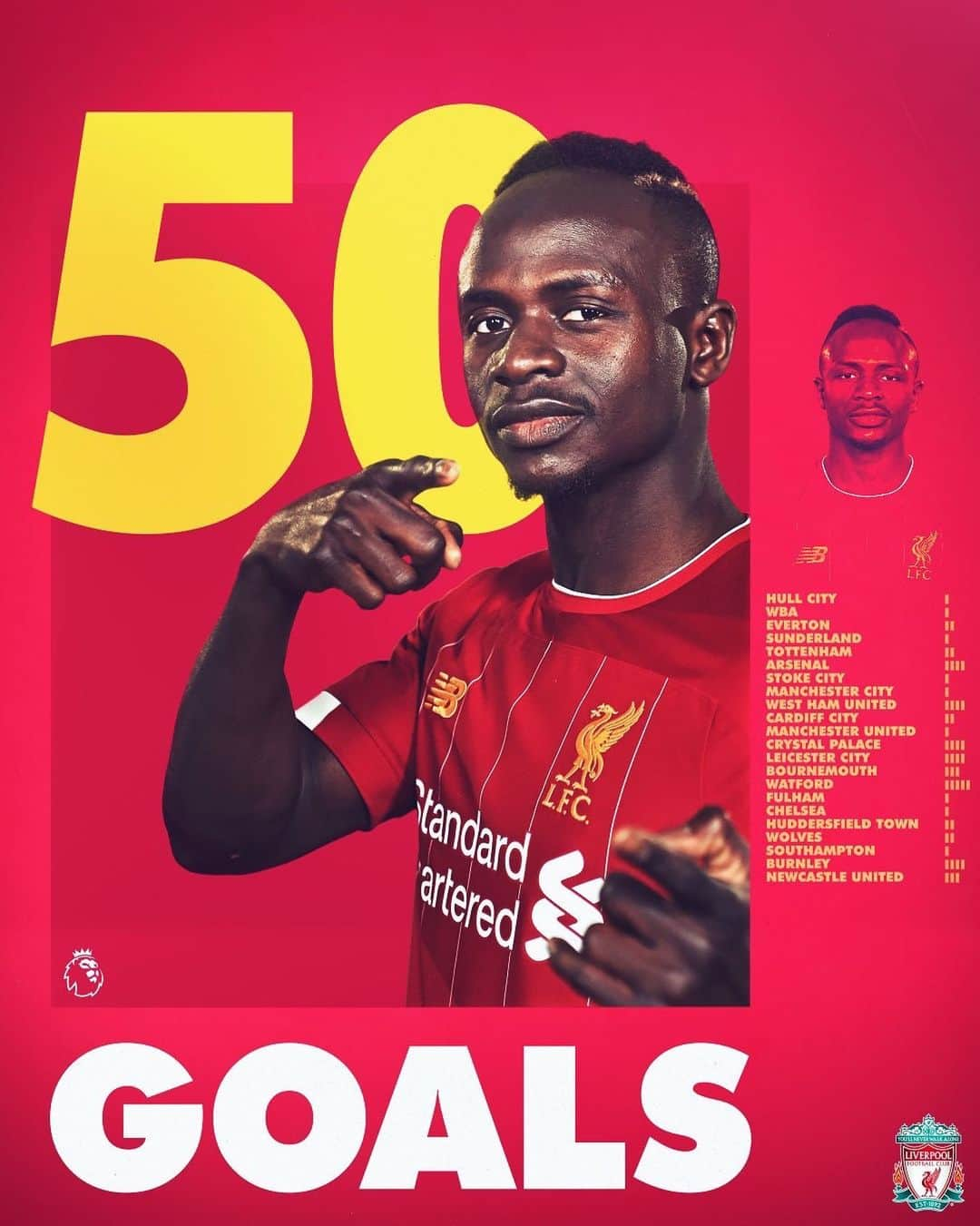 サディオ・マネさんのインスタグラム写真 - (サディオ・マネInstagram)「Happy to have played my 100th PL match with LFC and also to score my 50 goals! Thanks for all the support」10月6日 15時21分 - sadiomaneofficiel