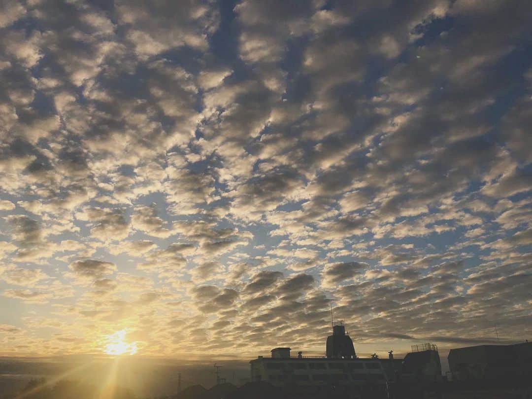 上本昌代さんのインスタグラム写真 - (上本昌代Instagram)「朝焼けと雲☁️🌅気持ちの良い朝〜☺️ #goodmorning #sunrise #朝焼け #雲劇場 #日の出 #雲 #clouds #sky #空 #イマソラ」10月7日 6時34分 - masayomai