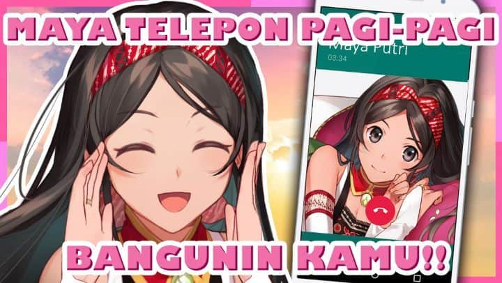 マヤ・プトゥリのインスタグラム：「📞 Good morning! I'll wake you up♪ 📞 Met pagi! Sini maya bangunin♪ Please watch the full version on Youtube on phone👍✨ Can i call you again tonight? - Tonton fullnya di Youtube pake hape yaa👍✨ Nanti malem boleh telpon lagi? - 📺 https://youtu.be/6we-TGUgZGc - Please check my Youtube channel٩(๑❛ᴗ❛๑)۶ #mayaputri #halomaya #virtualyoutuber #indonesia #youtuber #maya #video #youtube #morningcall #telepon #wakeup #wakeupcall」