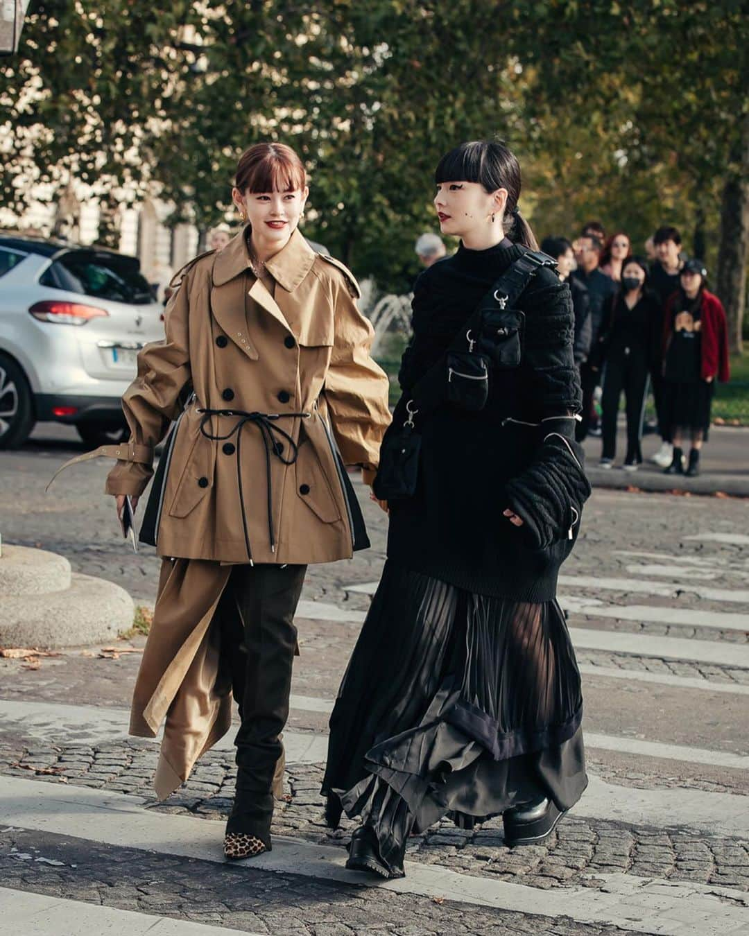 秋元梢さんのインスタグラム写真 - (秋元梢Instagram)「🧡sacai🖤 with @okss2121 👯‍♀️💖 #sacai #pfw」10月7日 11時40分 - akimoto_kozue