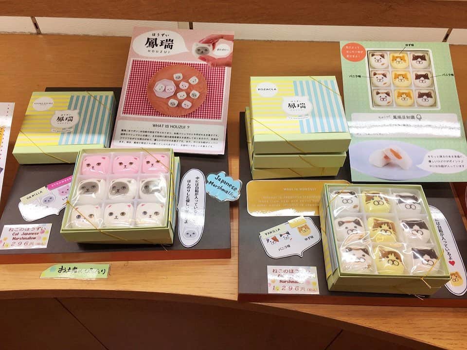 ねこさんのインスタグラム写真 - (ねこInstagram)「京都の「錦まるん」さんというお店にNEKONOBAお菓子を一部置いて頂いておりますぅ~☺️🍵✨ ふわふわ食感の和風マシュマロ、シャリシャリ音が楽しいフルーツこはくとう、開けて可愛い食べて美味しいねこもにゃか❣️京都土産にいかがですか💆🏼‍♀️✨日持ち・常温でOK!!なので、持ち帰りも心配ないョ🌞 お近くの皆さま、旅行で行かれた皆さま、ぜひぜひお店に寄ってみてくださいねっ🍭✨ ◾️錦まるん 営業時間：午前10時〜午後6時 休日：火曜日(季節により営業) 阪急「四条烏丸」地下鉄「四条」下車 徒歩3分🚶‍♂️ #neko_magazine #NEKONOBA #ねこマガジン #ネコノバ #ねこ #猫 #cat #catstagram #cat #ネコ #京都 #kyoto #まるん #京都まるん #錦まるん #烏丸 #四条 #四条烏丸 #京都土産 #和菓子 #鳳瑞 #ほうずい #和風マシュマロ #こはくとう #ねこもにゃか」10月7日 16時22分 - neko_magazine