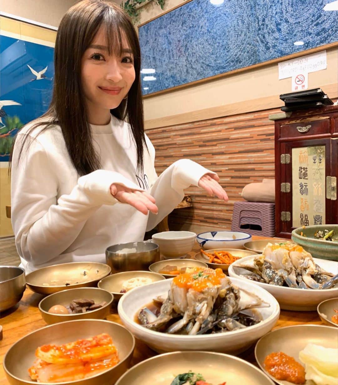 のインスタグラム：「This is one of my favorite Korean restaurant🦀 カンジャンケジャンのお気に入りのお店😋💓 #aymtrip」