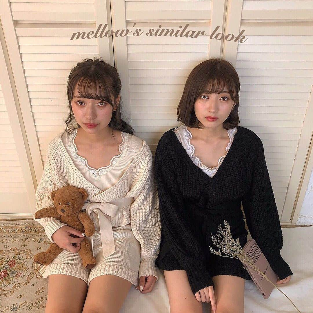 mellowneonさんのインスタグラム写真 - (mellowneonInstagram)「♡ similar looks ♡ すでにお問い合わせ殺到中のknit set up🧸ボリューム袖とウエストリボンがかわいいんです🥺🥺 . #mellowneon#メロウネオン#韓国ファッション#ニット#セットアップ#ニットパンツ#カーディガン#ニットカーディガン#シミラールック#リンクコーデ#双子コーデ#秋服#秋服コーデ#お洒落さんと繋がりたい#おしゃれさんと繋がりたい#プチプラコーデ#プチプラファッション#ディズニーコーデ#参戦服」10月7日 22時13分 - mellow_neon