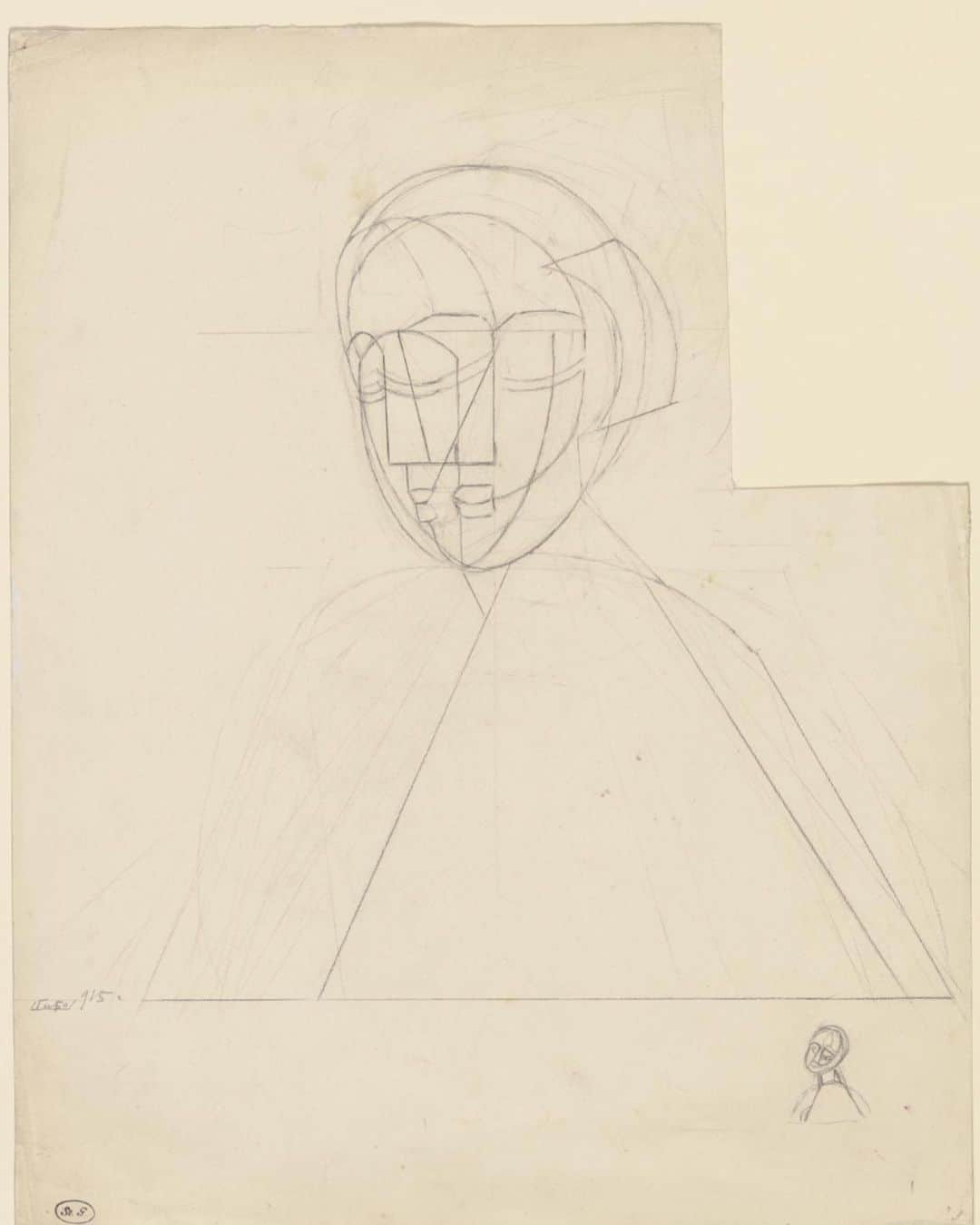 アウアーのインスタグラム：「Constructed Head No. 1 by Naum Gabo, 1915」