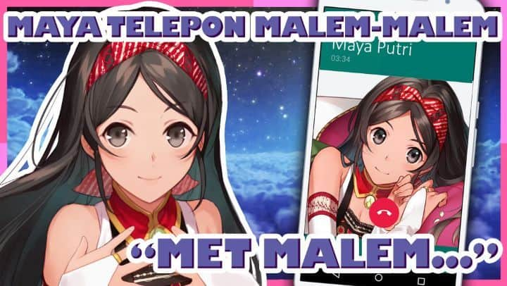 マヤ・プトゥリのインスタグラム：「📞 Good night! Let's talk a bit :) 📞 Malem! Telepon bentar yuk? :) Please watch the full version on Youtube on phone👍✨ Have a good rest😊 - Tonton fullnya di Youtube pake hape yaa👍✨ Met istirahat yaa😊 - 📺 https://youtu.be/nAefJUkHLSc - Please check my Youtube channel٩(๑❛ᴗ❛๑)۶ #mayaputri #halomaya #virtualyoutuber #indonesia #youtuber #maya #video #youtube #nightcall #telepon #goodnight #selamatmalam」