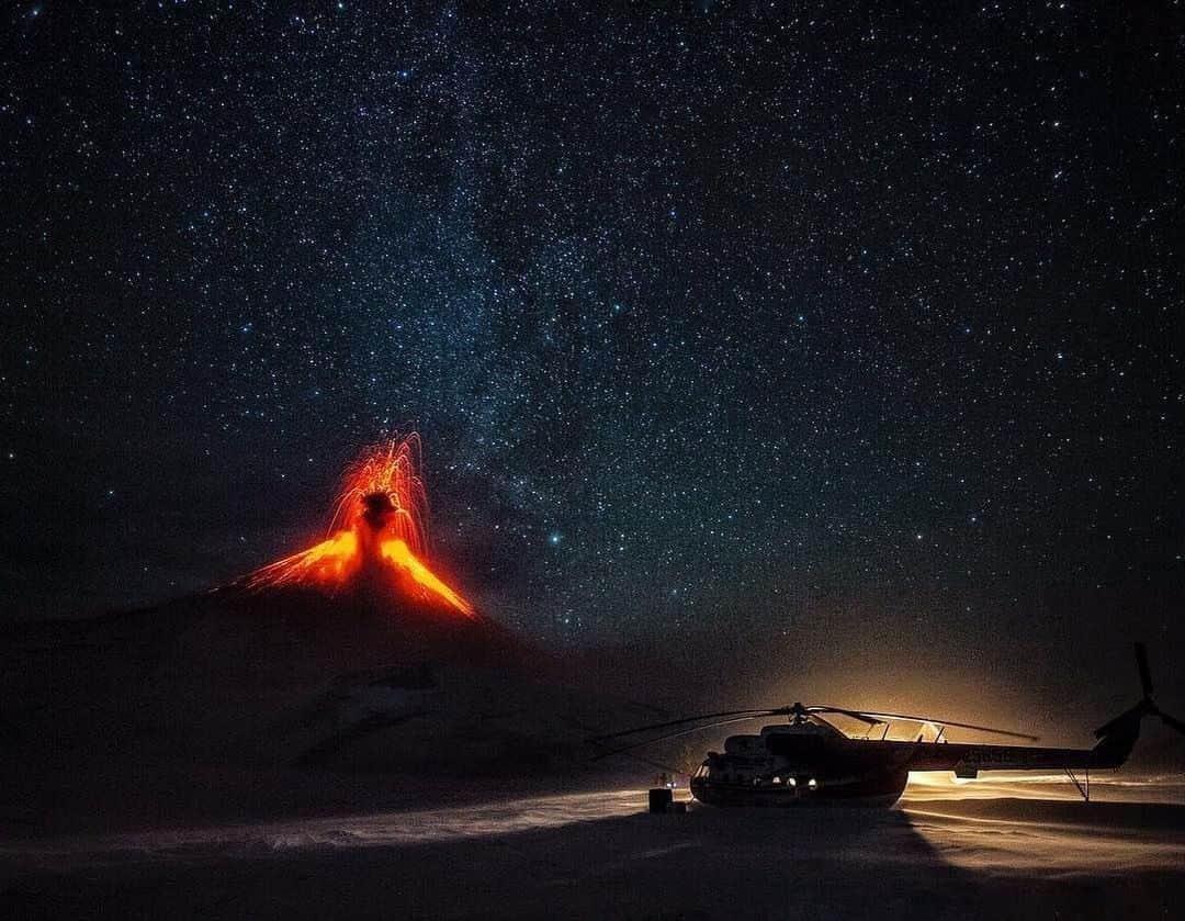 National Geographic Travelさんのインスタグラム写真 - (National Geographic TravelInstagram)「Photo by Jimmy Chin @jimmychin | When reality surpasses your imagination ... This photo was taken during a wild night with Travis Rice while visiting an abandoned volcanic research station deep in the heart of Kamchatka, Russia. For more images of adventures around the world, follow @jimmychin.」10月8日 13時09分 - natgeotravel