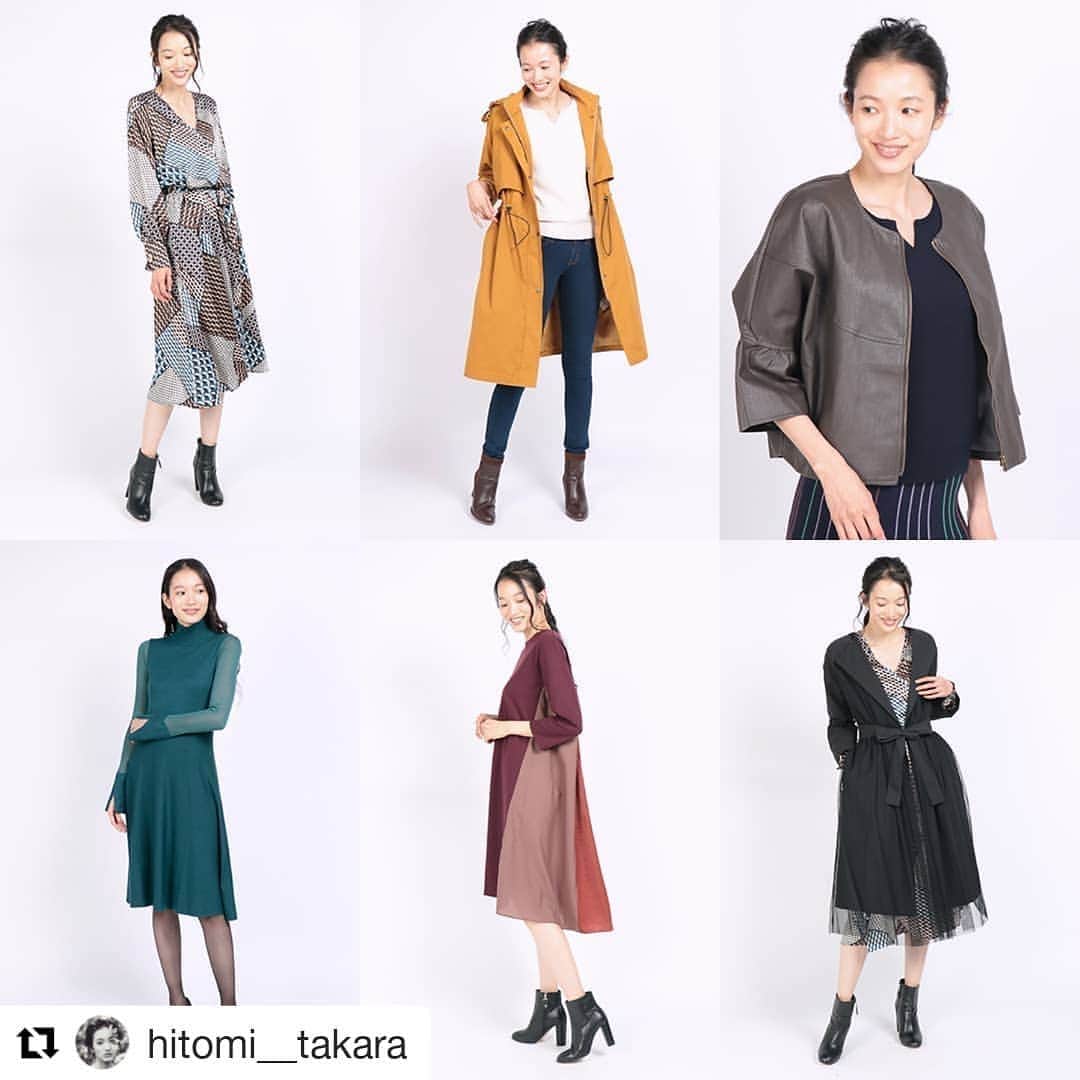 アースモデルスのインスタグラム：「#Repost @hitomi__takara (@get_repost) ・・・ 👗 . . .  @luxe_armoirecaprice_official  @armoire_caprice_official  @chersage_official  #2019aw #ho  #hitomitakara  #高良ひとみ」