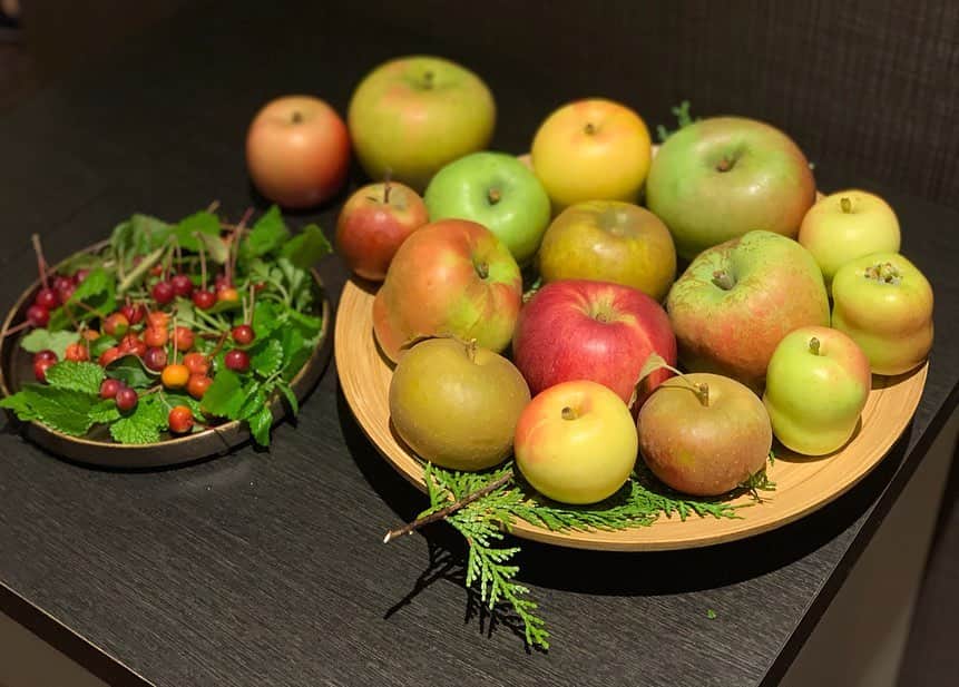 クック井上。さんのインスタグラム写真 - (クック井上。Instagram)「岩手県産フルーツを使ったお料理11品のコースを食す 「#いわて果物プレミアムスィーツフェア」 へ馳せ参じるの巻🍓🍈🥝🍎🍐🍇 ‪お料理11品は、フレンチレストランLa Paix(ラペ)の松本一平シェフと、メゾン ジブレーのオーナーパティシエ江森宏之シェフのコラボメニュー👨‍🍳👨‍🍳 《11品のコース》 ■ブーダンノワールとプラムのファーブルトン ■熟成ゴーダチーズとブルーベリーのクリームブリュレ ■リンゴとモッツァレラを包んだ鰆の燻製 春菊ソース エディブルフラワー ■ホロホロ鳥とその白レバー ブドウのタルト仕立て ■帆立貝とそのムースのガレット マッシュルームジュのソース マッシュルームジェラート ■仔羊のロースト 林檎ロースト、ラヴィオリ添え ■仔羊バーガー、林檎のスパイスを効かせたコンフィチュール ■夏イチゴのスパークリングスムージー ■岩手県産木苺とルビーチョコレート ■松原農園のナイアガラとシャインマスカット バシュラン仕立て ■プティフール イチゴのチョコレートがけ、岩手県産カシスのティグレ  全てのお料理に岩手県産のフルーツが使われていたのですが、これが圧巻😲 ここまで、全てのお料理にフルーツを使うと、奇をてらった感じのも出たりするのかなと思っていましたが否‼️否‼️否‼️ 全ての食材がガッチリ握手し、感動と衝撃の連続🤝💓 一般的に、家庭料理ではフルーツを日常的に使う人は、まだまだ少ない気がしますが、〝そのまま食べるより熱を加えた方が美味しくなるりんご〟みたいな存在が知れ渡ったら、家庭のお料理にも、どんどんフルーツを使う人が出てくるなぁ🏘  お誘いくださった、農産物流通コンサルタント・ジャーナリストの山本謙治さん、主催の岩手県農林水産部流通課の皆様、生産者の方々、フレンチレストランLa Paix(ラペ)の松本一平シェフ＆メゾン ジブレーの江森宏之シェフ、有難うございました🙇‍♂️ P.S 岩手日報にちらり、写真とコメントが載ってます📝📰 #岩手 #岩手県 #岩手県産 #岩手県産フルーツ #フルーツ #果物 #料理 #フードアクションニッポン #フードアクションニッポン #FANバサダー #FAN #地方創生 #国産 #国産食材 #delicious #グルメ #野菜ソムリエ #アスリートフードマイスター #フードコーディネーター #食育インストラクター #bbqインストラクター #こども成育インストラクター #ホームパーティー検定 #料理研究家 #料理男子 #料理芸人 #クック井上。」10月8日 8時19分 - cook_inoue