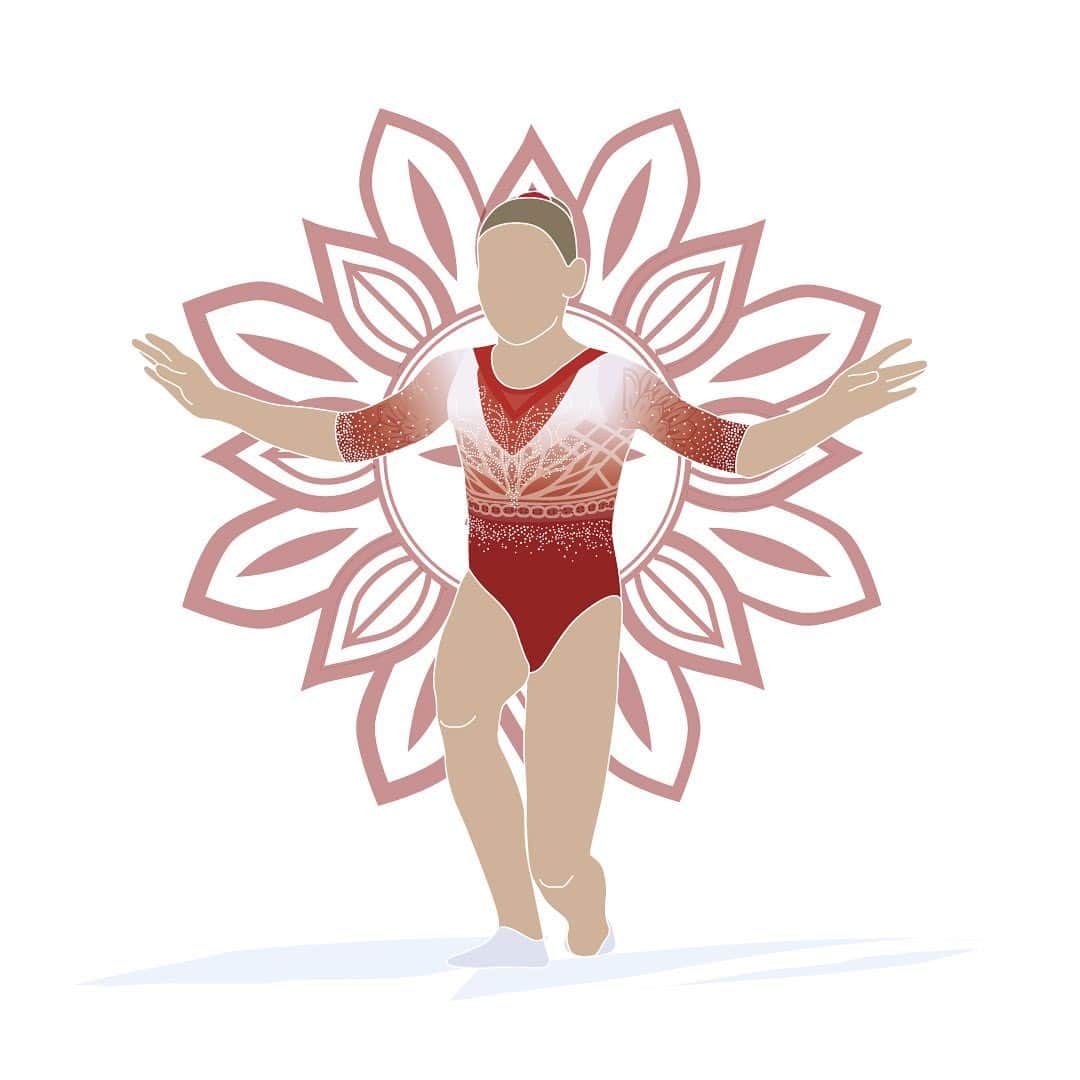 エミリー・チャンさんのインスタグラム写真 - (エミリー・チャンInstagram)「I love the detail on this leotard 😍 Elena Gerasimova @_lenysik_21_  #gymnastics #illustration #russia」10月8日 21時22分 - flipflytumble