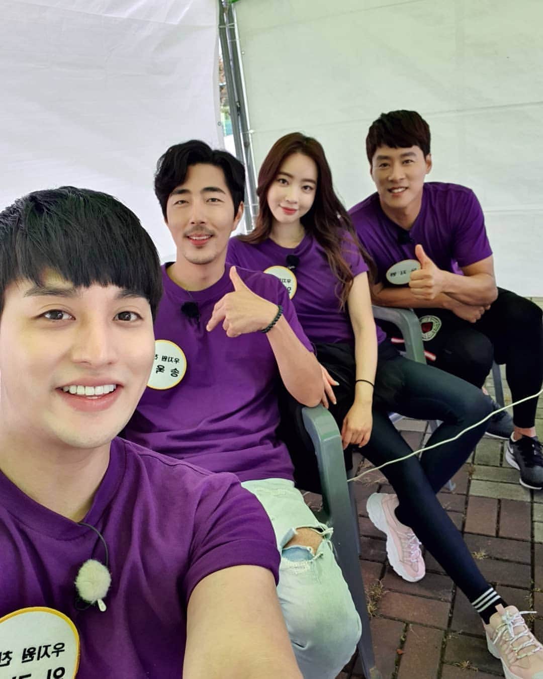 イライのインスタグラム：「SBS Plus 좋은친구들! 많이 봐주세요!^^ • Good Friends on SBS Plus every sunday at 11am. • #Eli #Kim #좋은친구들 #우지원 #송욱경 #양정원 #운동회 #48시긴 #wellsentertainment #웰스엔터테인먼트 #상무형잘나왔네요」