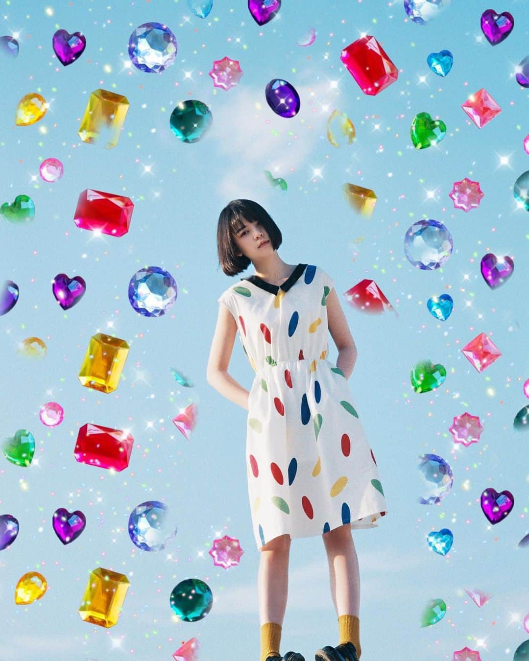 BeautyPlus Japanさんのインスタグラム写真 - (BeautyPlus JapanInstagram)「宝石の雨💎☔️ #ビューティープラス の新機能「モザイク」で写真をもっと可愛く‼️ #beautyplus  #ビューティープラスペット  #ダイヤモンドの雨が降る  #アプリ遊び #フィルター」10月8日 16時50分 - beautyplus_jp