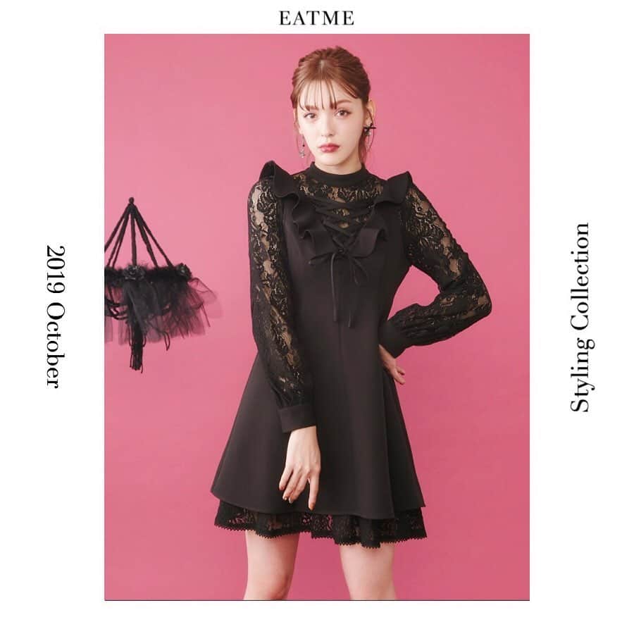 EATMEさんのインスタグラム写真 - (EATMEInstagram)「10.8 update… #EATME #OCTOBER #LOOK #COLLECTION #📖 #VINTAGEAFTERNOONTEA @maotin1019  身長🚺:169cm イヤリング、パンプス➡︎発売中 ワンピース➡︎10.11発売予定 . レースセットワンピース（ #ONEPIECE ） ¥15,000（＋tax） COLOR🎨:BLK.PNK.BLU SIZE📐:S.M . Afternoonteaデザインイヤリング（ #EARRINGS ） ¥2,500（+tax）  COLOR🎨: SLV.GLD . クロスストラップパンプス（ #PUMPS ） ¥13,000（+tax） COLOR🎨:BLK.PPL.BLU SIZE📐:S（22.5cm) M（23.5cm）、L（24.5cm） . #EATME_COLLECTION #EATME #eatmejapan #イートミー #fetishmode #2019aweatme #2019aw  #益若つばさ #tsubasamasuwaka #fashion #styling #japan #tokyo #harajuku #原宿 #instagood #like4like」10月8日 17時02分 - eatme_japan