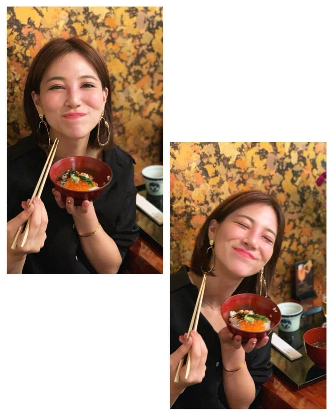 石井里奈さんのインスタグラム写真 - (石井里奈Instagram)「こんばんは😋❤️ . 今夜は久々の里奈ログ＠銀座編✨ . ずっと憧れだった銀座の割烹料理🍱 . ちょっと背伸びして、大人の隠れ家な割烹料理やさんの佐々木さんへ行ってきました🚶‍♀️💕 . 秋は旬なものがたくさんあって食べたいもの沢山あったけど、ここで全て食べることができました🥺💕✨ . 佐々木さんは名物料理が本当多くて いぶりがっこののポテサラ、はまぐり・いか飯の天ぷら、しゅうまいなどなど どれも口コミ通り最高においしくてビールもすすむ🍺💕 . 今回のメインだった甘鯛の若狭焼きは箸を通した瞬間にサクっと音がして、鱗のサクサク感としっとり脂ののった甘鯛が最高🐟💕 . 〆のいくら丼もデザートのトマトもぜーんぶ美味しくて幸せなディナータイムになりました❤️✨ （幸せの瞬間を笑顔三連発漫画風にしてみたよ笑） . 何より、店主の佐々木さんがとっても素敵な方で、慣れてないひよっこの私でも、暖かく迎えていただいて、丁寧に御料理も説明いただけたので、銀座割烹というとちょっと緊張してた私も終始リラックスして楽しむことができました☺️💕 . 銀座で長年料理をされているのも料理がおいしいのはもちろんですが、そうゆう分け隔てなく暖かく対応してくだる素敵な人柄が人気の理由なのかなと思いました🥺💕また行きたくなるもんね🥺 . あー本当においしかった💕 またお仕事がんばって食べに行きたいです（深夜2時まであいてるみたい笑） . 今日もお疲れ様でした❤️ . #りなまるグルメ #和食 #銀座グルメ #銀座ディナー #銀座割烹 #japanesefood #japan #ginza #pr #佐々木 #食欲の秋 #旬 #蟹 #土瓶蒸し #松茸 #東京カレンダー #カウンター #銀座デート #大人 #ビール #ビール女子 #幸せ #笑顔 #happy #beer #dinner #グルメ #グルメ女子 #銀座佐々木　#relapo」10月8日 20時07分 - ri7tin1025