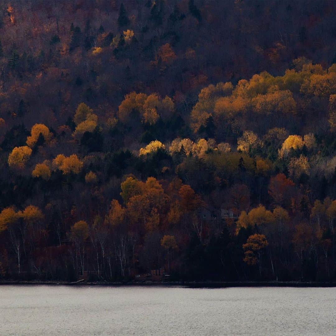 National Geographic Travelさんのインスタグラム写真 - (National Geographic TravelInstagram)「Photo by @BabakTafreshi | A partly cloudy sky above created spotlights on the fall foliage along the shore of Moosehead Lake in Maine, making the scene look like a constantly changing pastel. Slowly swipe to see the entire view. #newengland #maine #mooseheadlake #fallfoliage」10月10日 1時07分 - natgeotravel