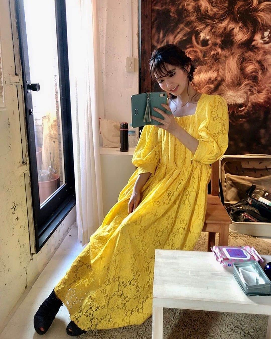 ほのかさんのインスタグラム写真 - (ほのかInstagram)「今日1番言われた言葉。 "眩しい" ....褒め言葉だよね？☺️笑 ・ #fashion #ootd #yellow #dress #fashionista #photo  #honoka #instagood #ほのか #harmonypromotion」10月9日 21時55分 - nononon159