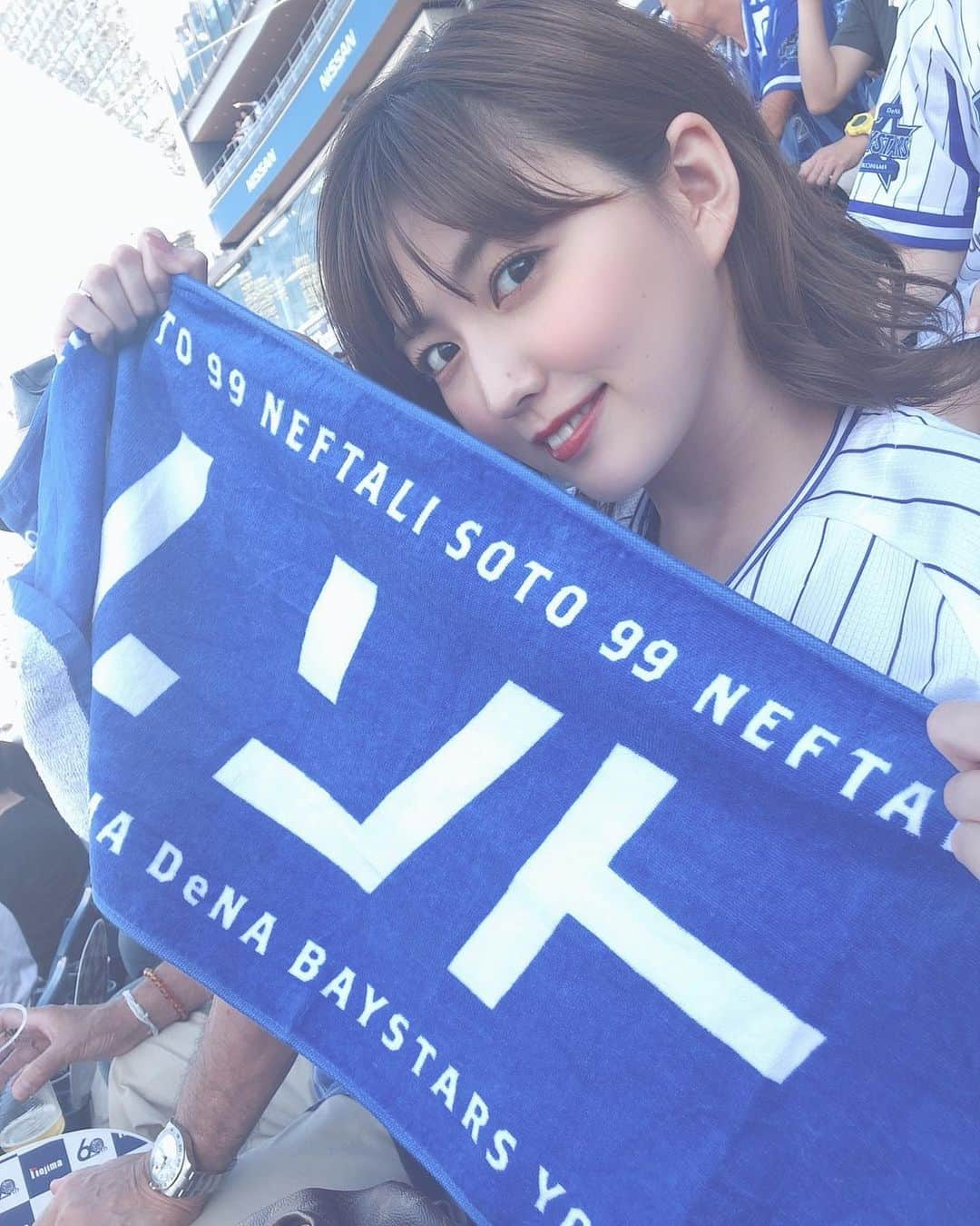 岩﨑名美さんのインスタグラム写真 - (岩﨑名美Instagram)「💙💙💙 ・ ・ ・ #baystarsblue  #99」10月10日 0時00分 - nami_iwasaki